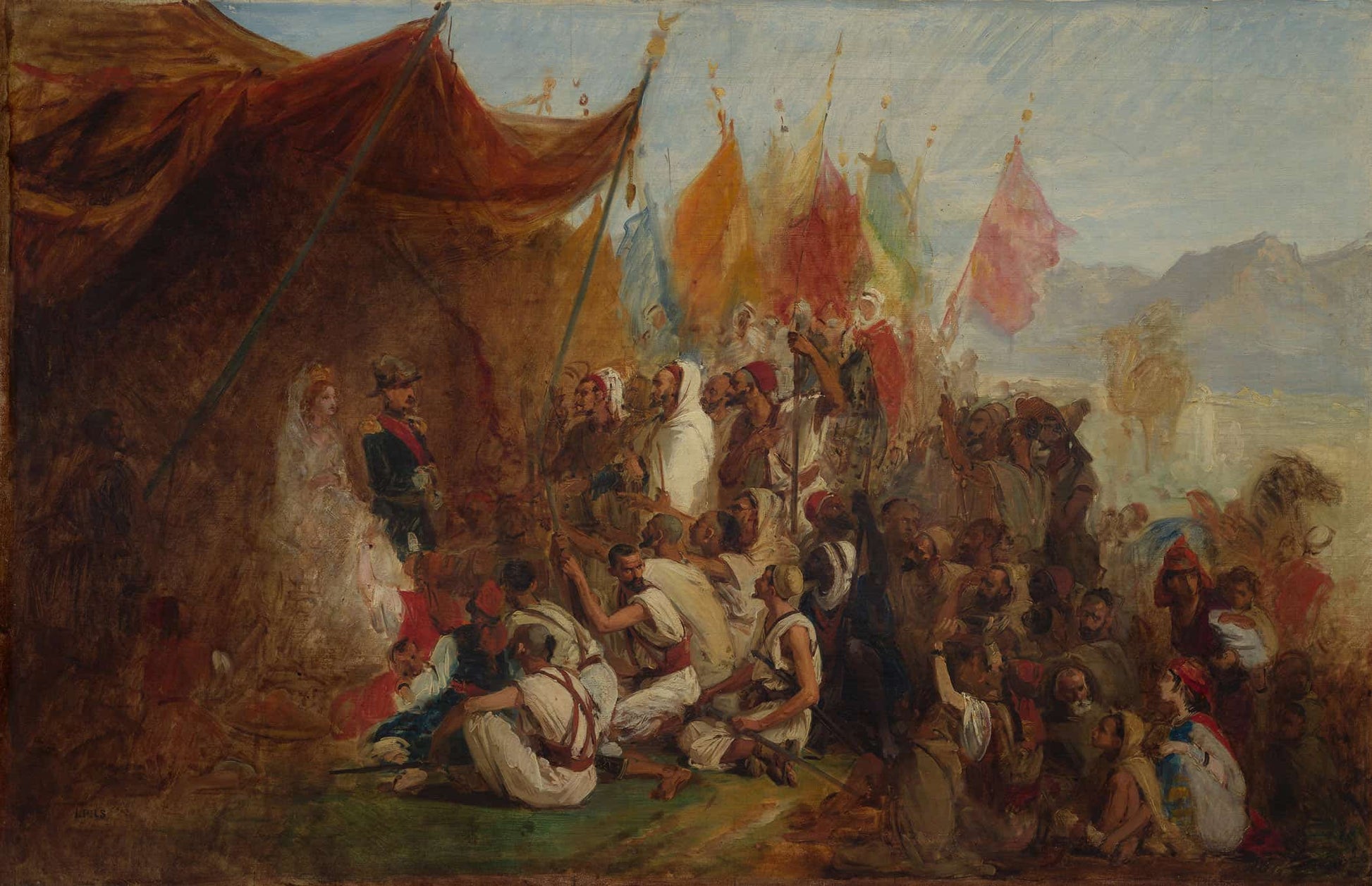Sketch For Reception Of Emperor Napoleon Iii And Empress Eugenie By The Kabyle Leaders At Algiers On September   by Isidore Pils