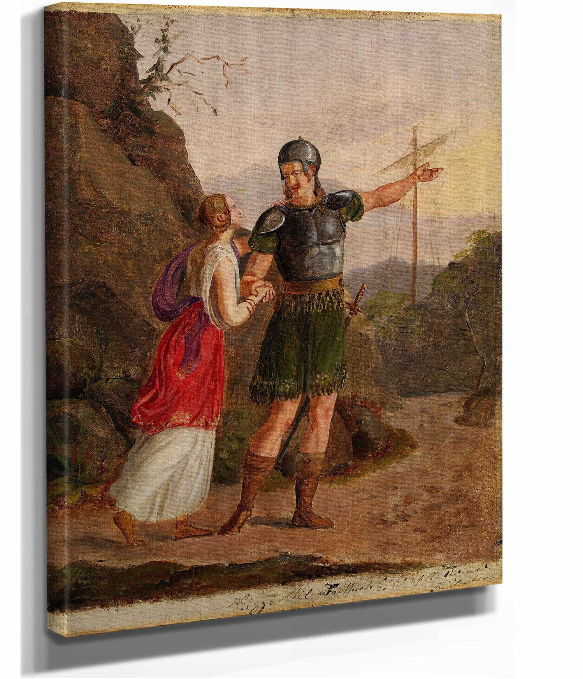 Sketch For The Departure Of Fridtjof by Adolph Tidemand