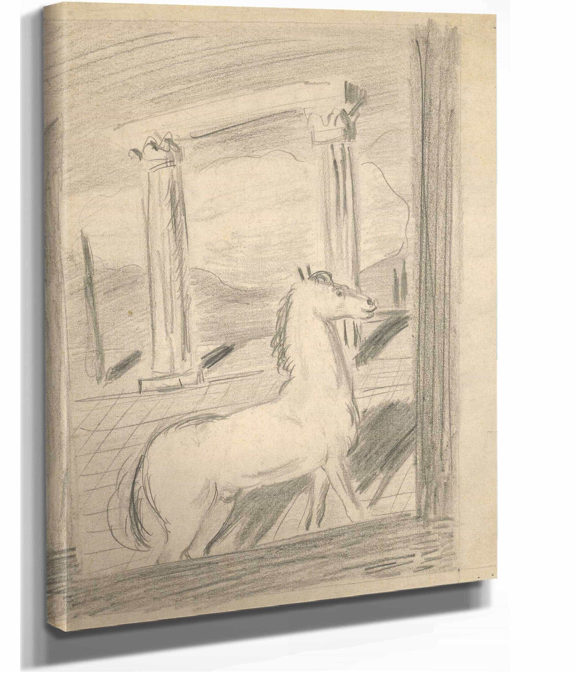 Sketch For The Painting Lonely Horse by Cyprian Majernik