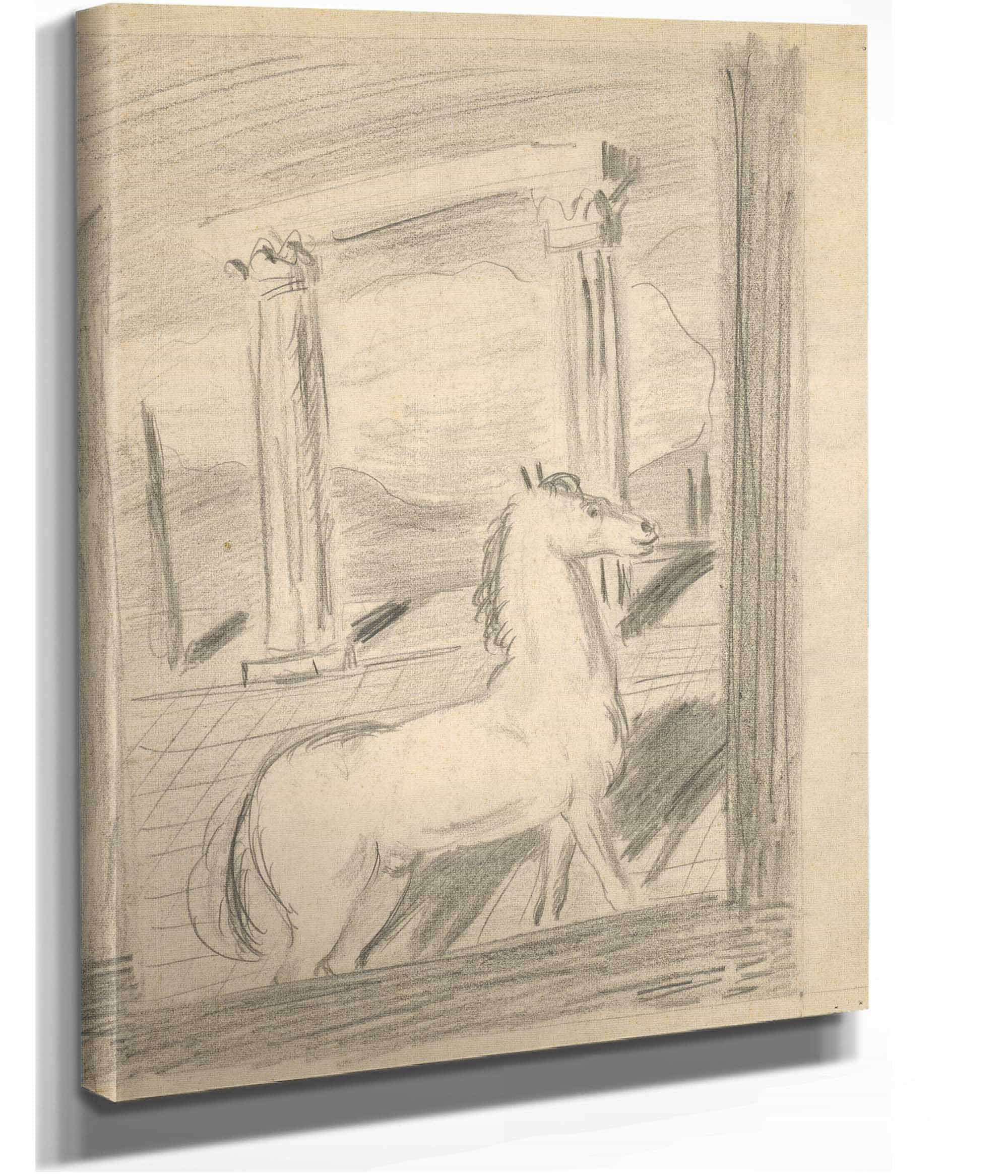 Sketch For The Painting Lonely Horse by Cyprian Majernik