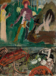 Sketch For The Painting Saint George Piercing A Dragon by Tadeusz Makowski