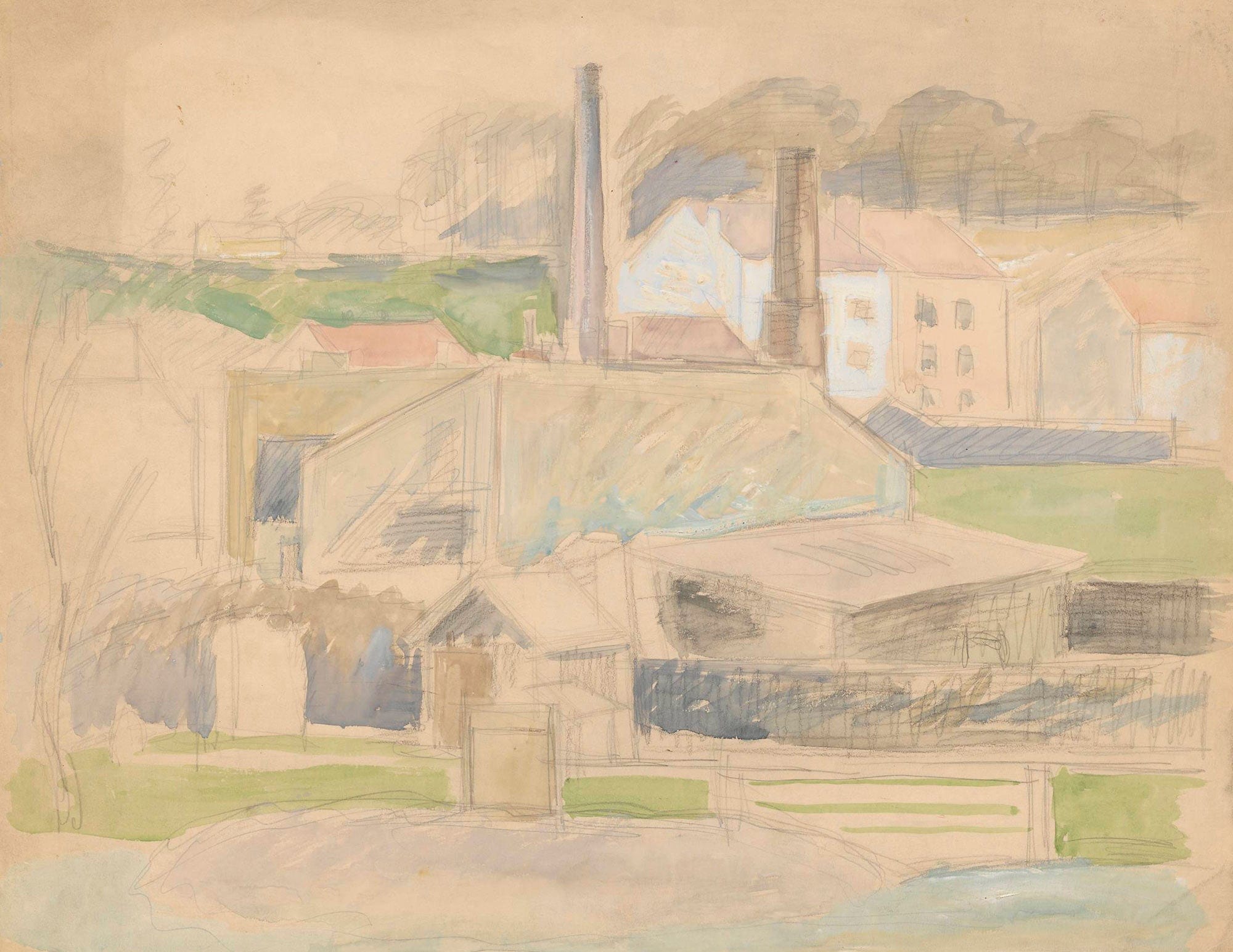 Sketch Of A City Landscape by Zygmunt Waliszewski