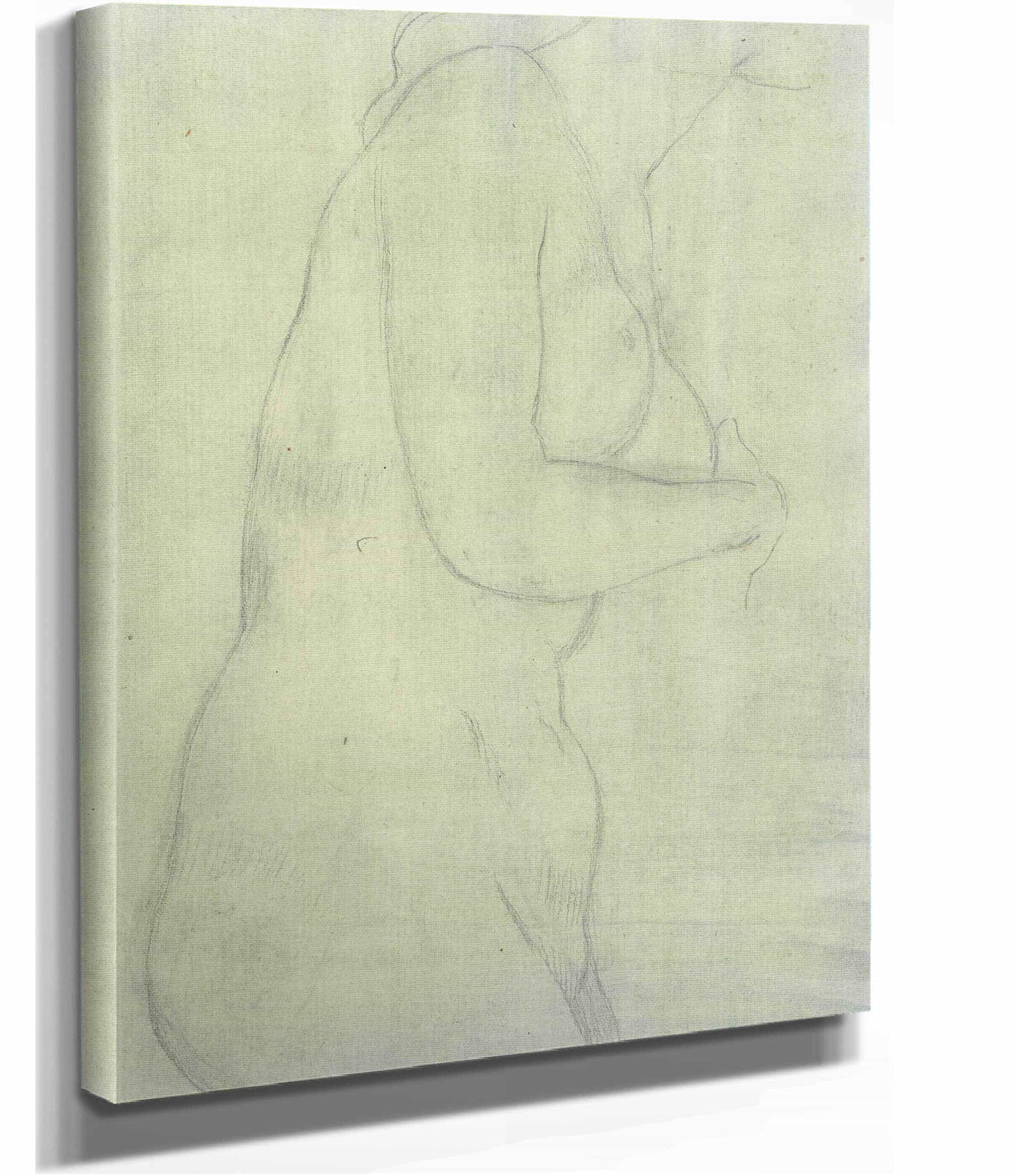 Sketch Of A Female Nude Resembling The Medici Venus   by Joseph Wright Of Derby