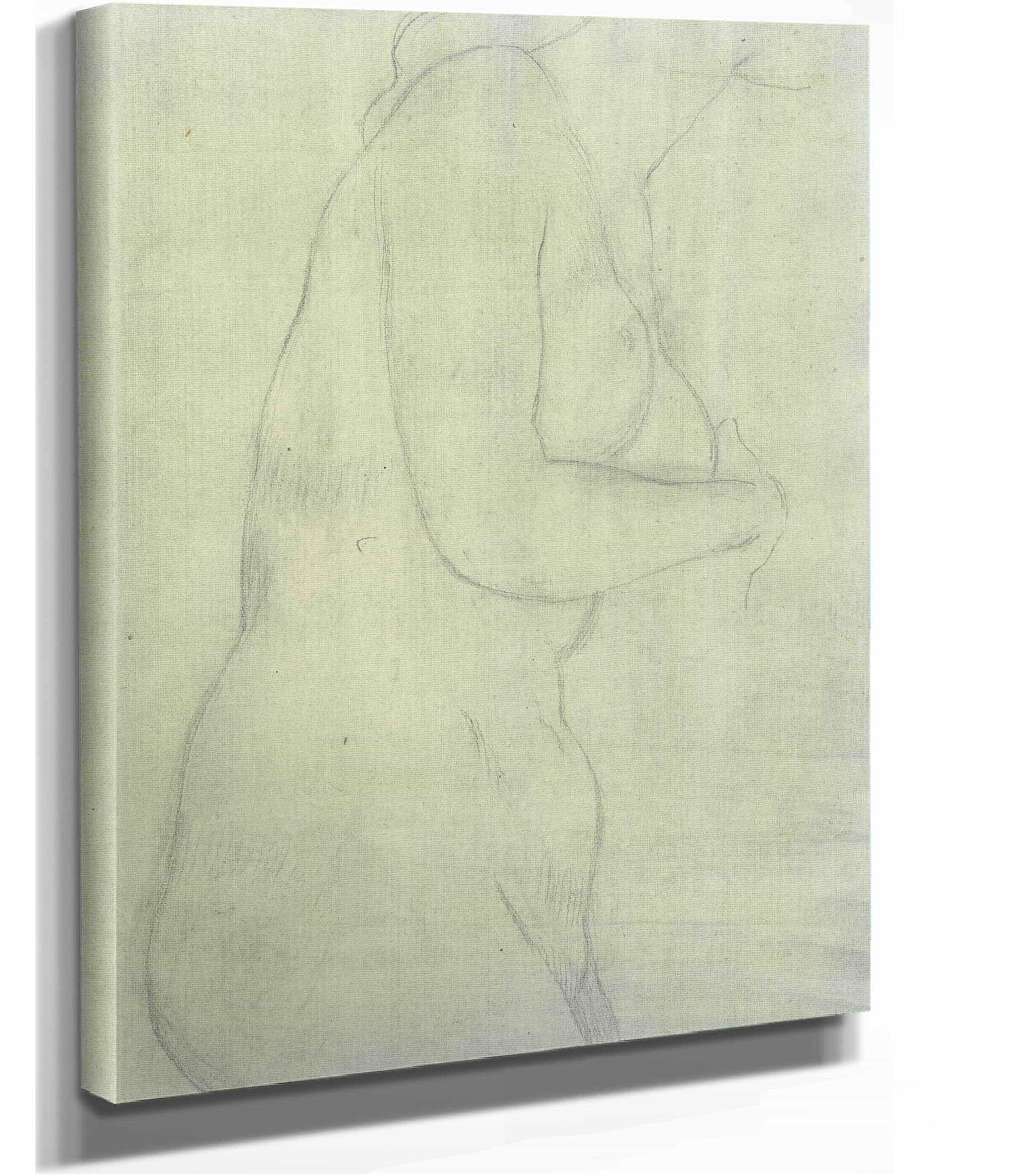 Sketch Of A Female Nude Resembling The Medici Venus   by Joseph Wright Of Derby