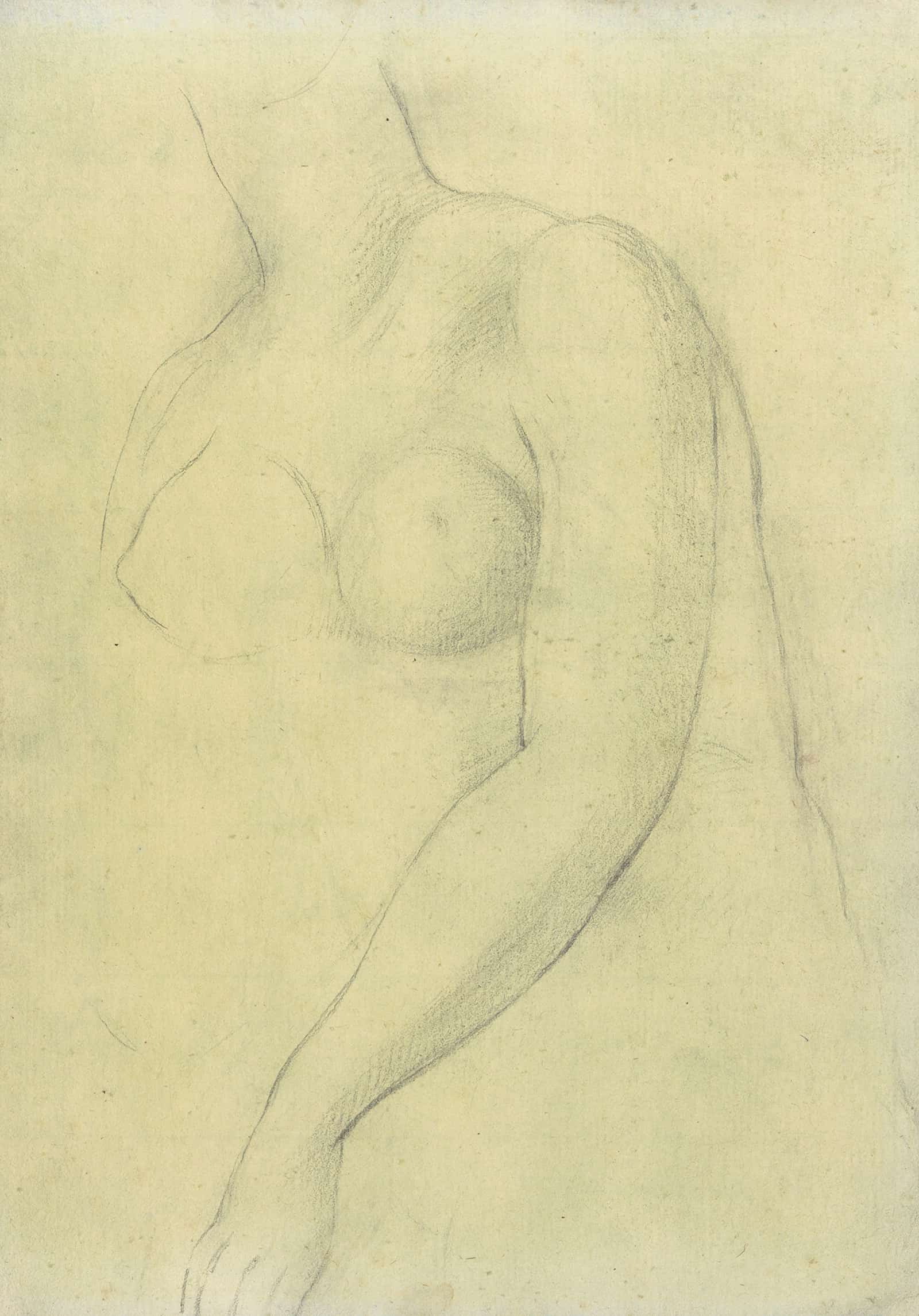 Sketch Of A Female Nude Resembling The Medici Venus   by Joseph Wright Of Derby