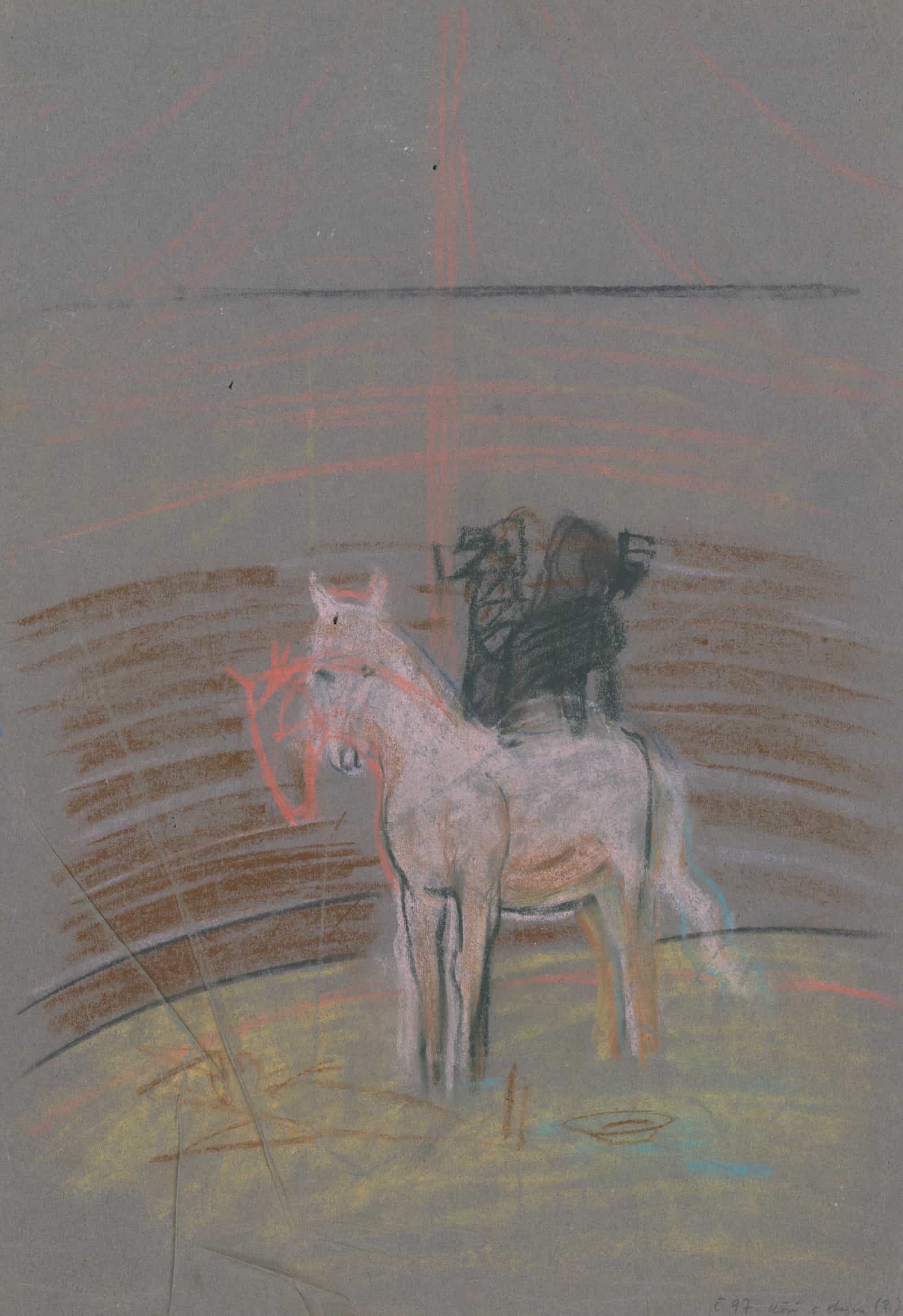 Sketch Of A Horse In A Ring   by Arnold Peter Weisz Kubincan