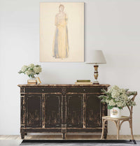 Sketch Of A Woman Dressed In Yellow by Edwin Austin Abbey