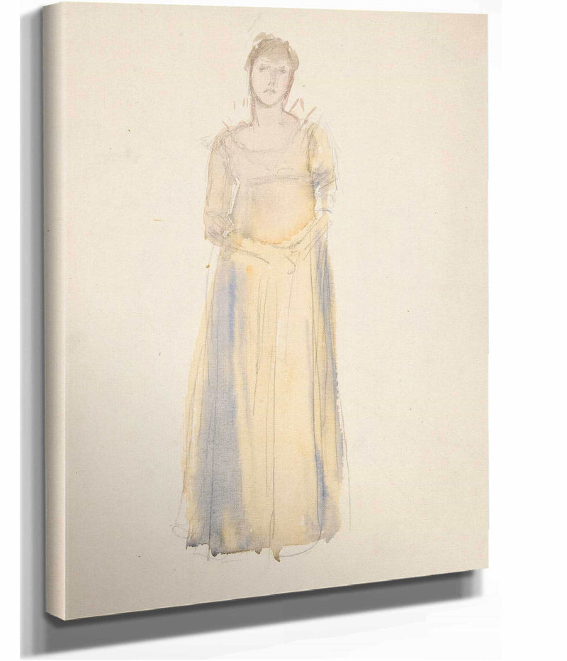 Sketch Of A Woman Dressed In Yellow by Edwin Austin Abbey