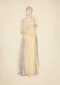 Sketch Of A Woman Dressed In Yellow by Edwin Austin Abbey