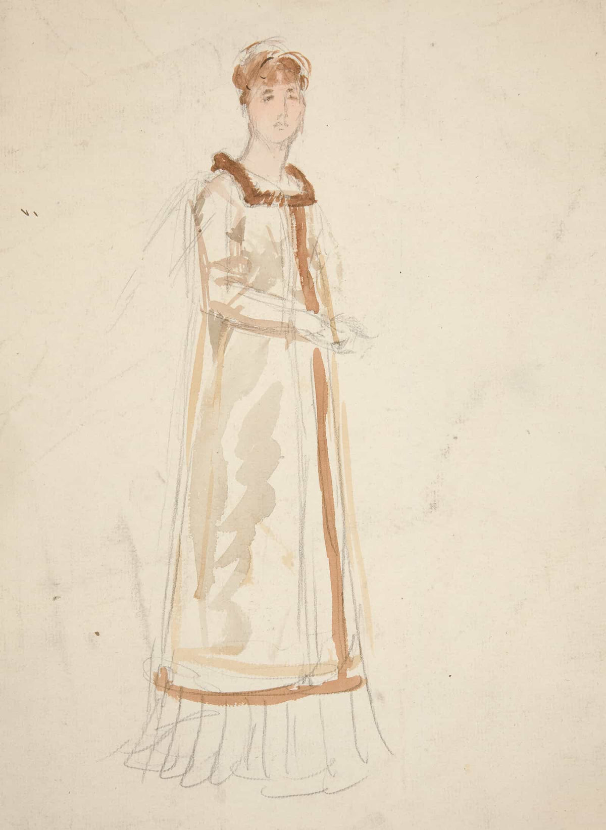 Sketch Of A Woman Study For A Play by Edwin Austin Abbey