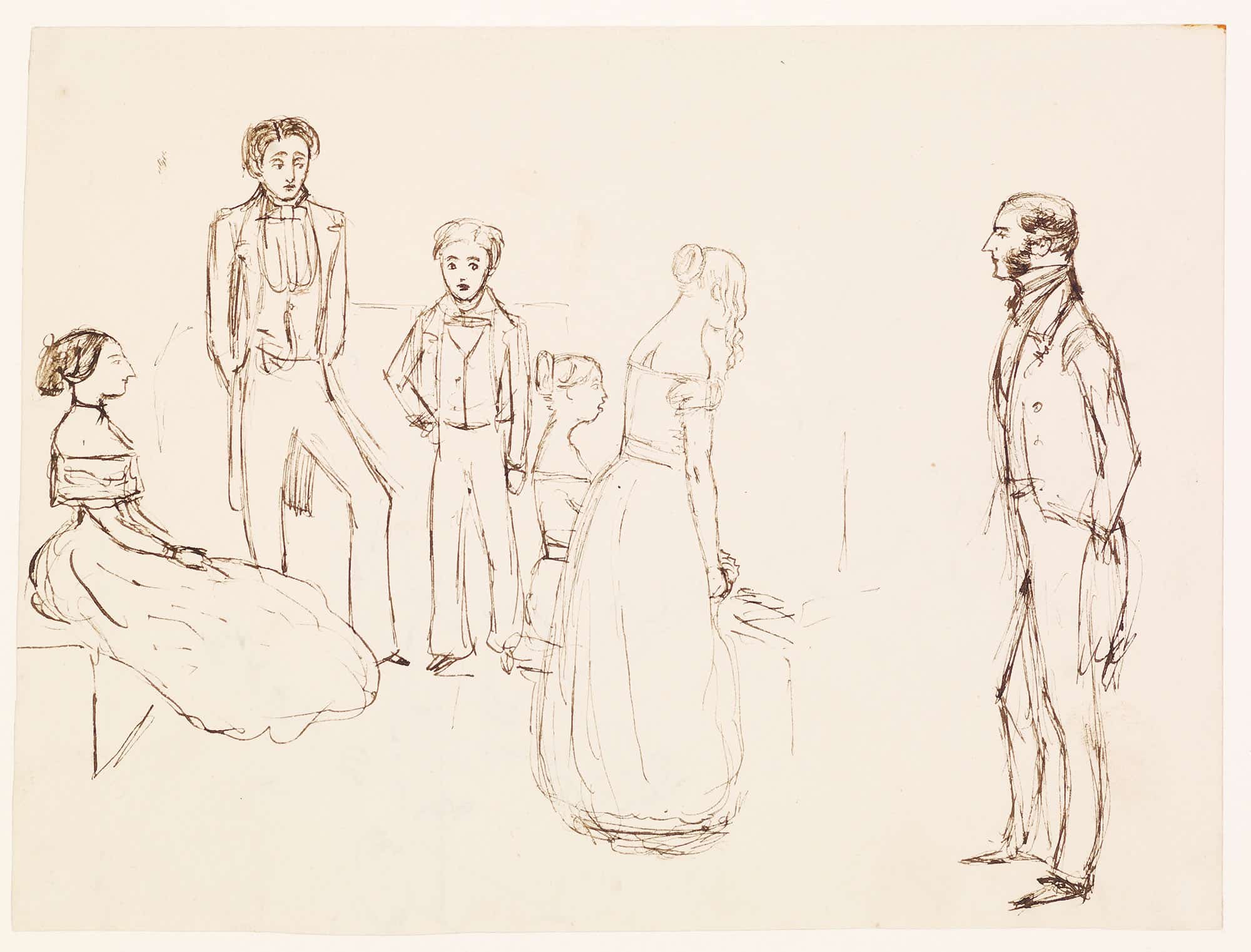 Sketch Of An Evening Party by Sir John Everett Millais