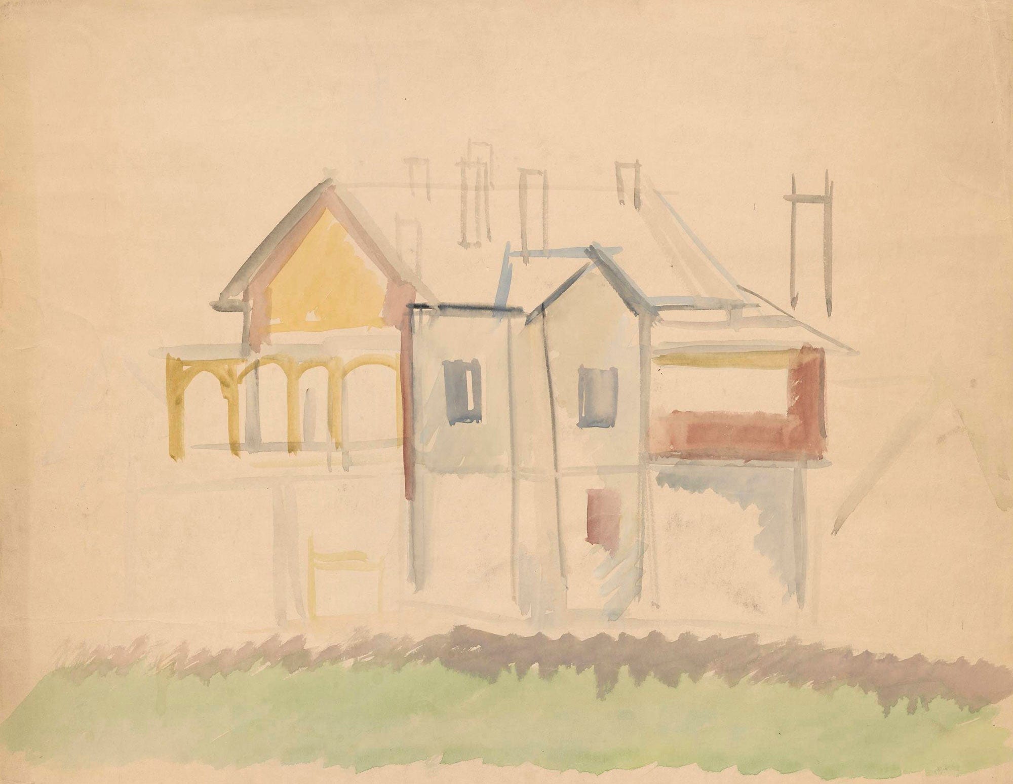 Sketch Of Buildings by Zygmunt Waliszewski