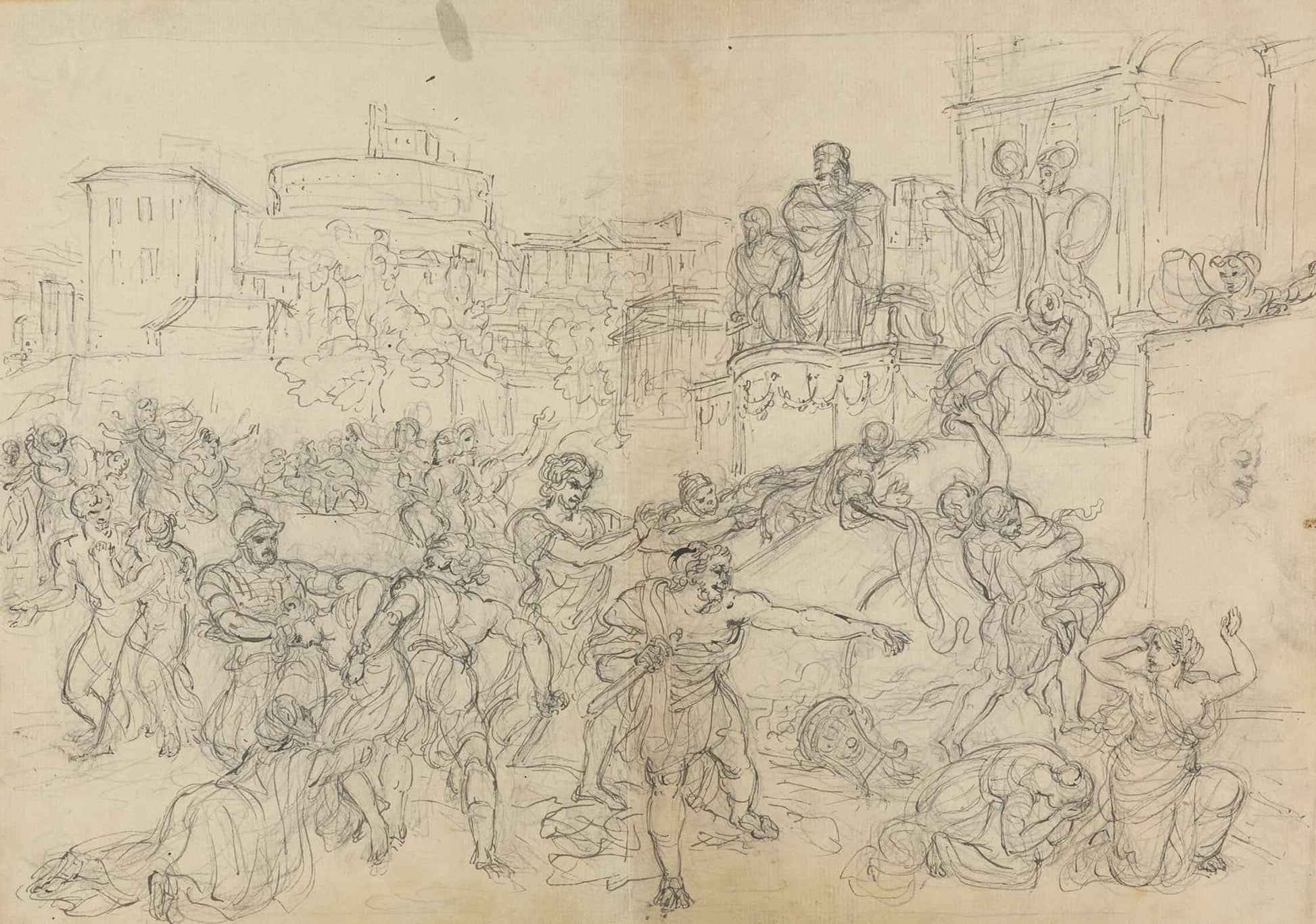 Sketch Of Goths Entering Rome From Shakespeares Play Titus Andronicus by Robert Smirke
