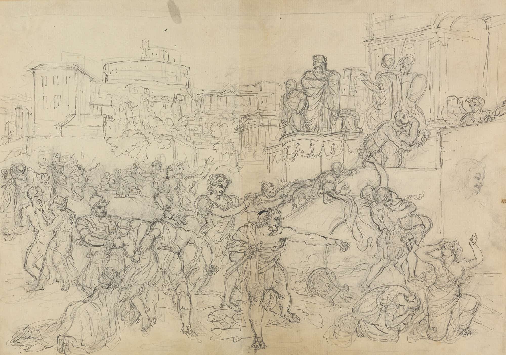 Sketch Of Goths Entering Rome From Shakespeares Play Titus Andronicus by Robert Smirke