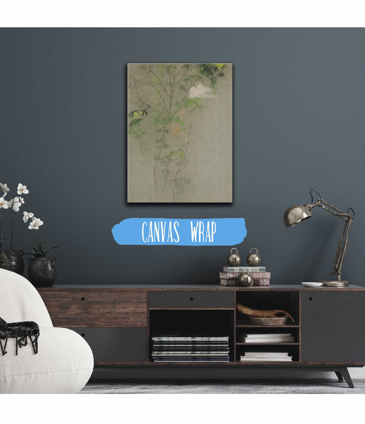 Sketch Of Leafing Tree Branches by Edwin Austin Abbey