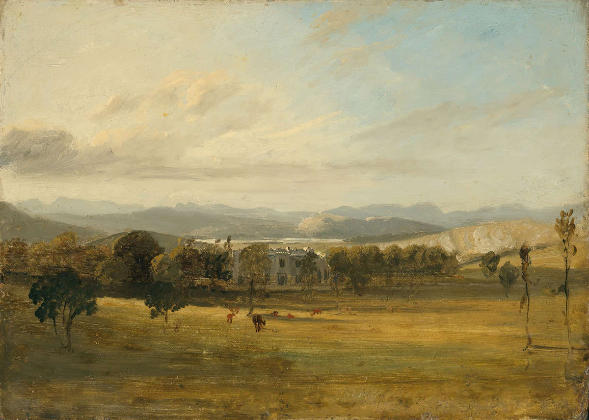 Sketch Of Leighton Hall Lancashire The Hills Of The Lake District Beyond by John Constable