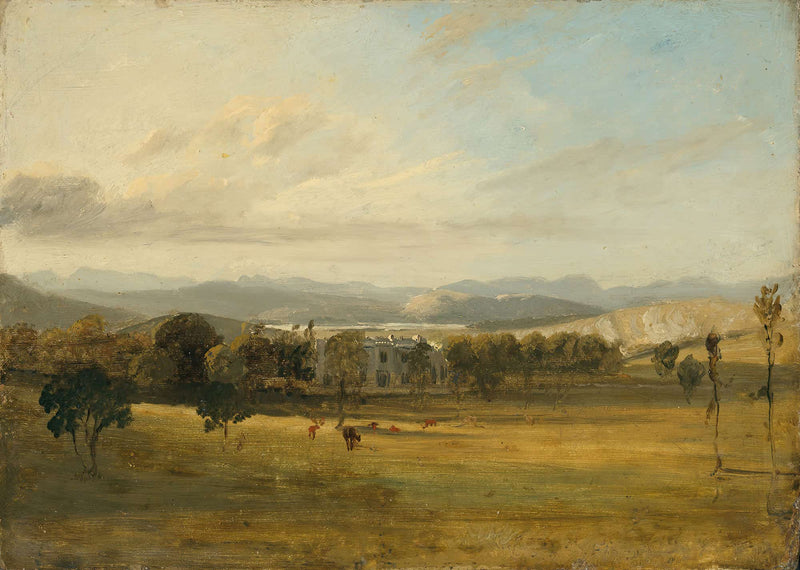 Sketch Of Leighton Hall Lancashire The Hills Of The Lake District Beyond by John Constable