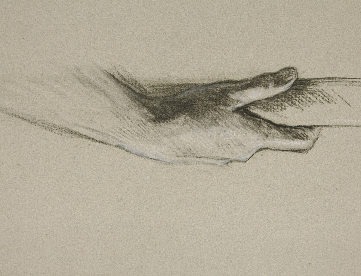 Sketch Of One Hand Grasping A Pole by Edwin Austin Abbey