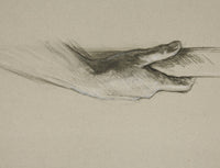 Sketch Of One Hand Grasping A Pole by Edwin Austin Abbey