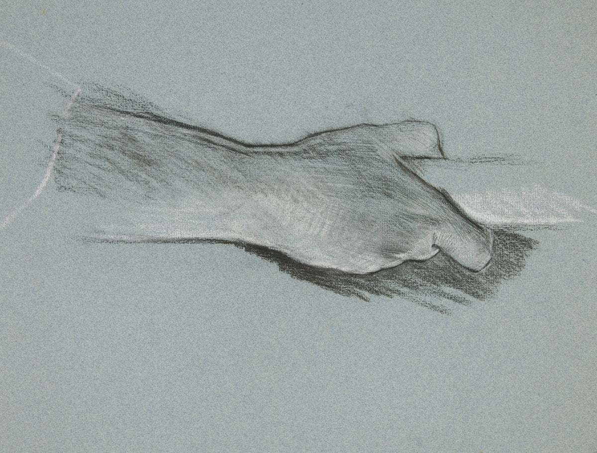Sketch Of One Hand Grasping A Pole by Edwin Austin Abbey