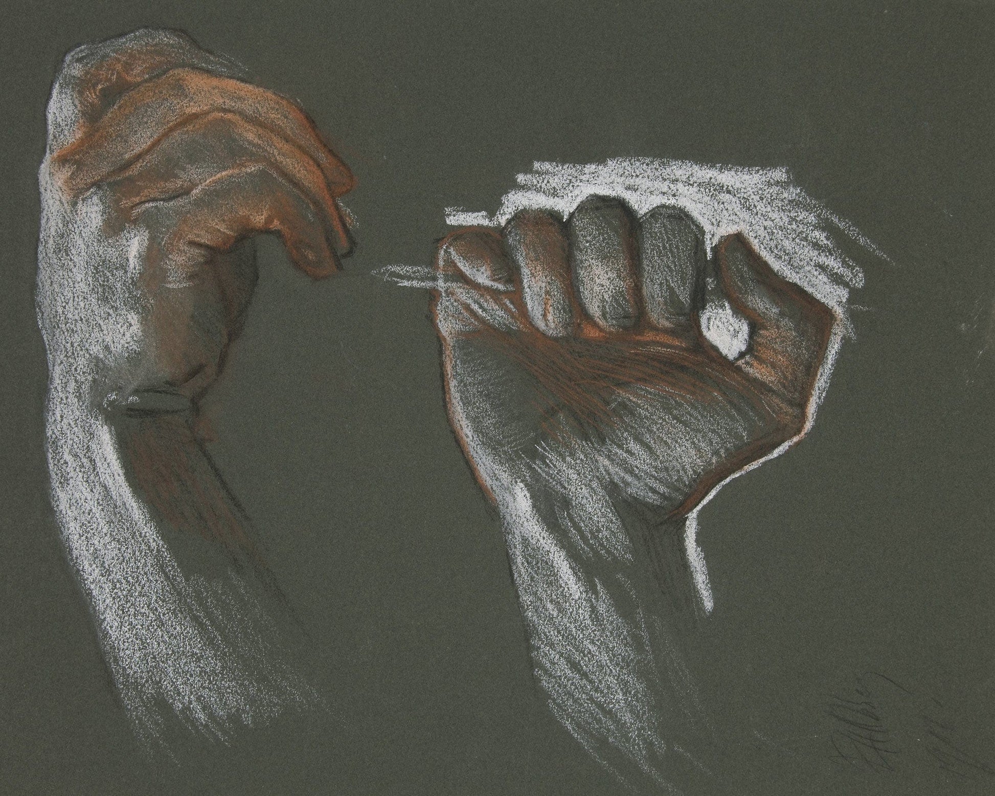 Sketch Of Two Hands by Edwin Austin Abbey