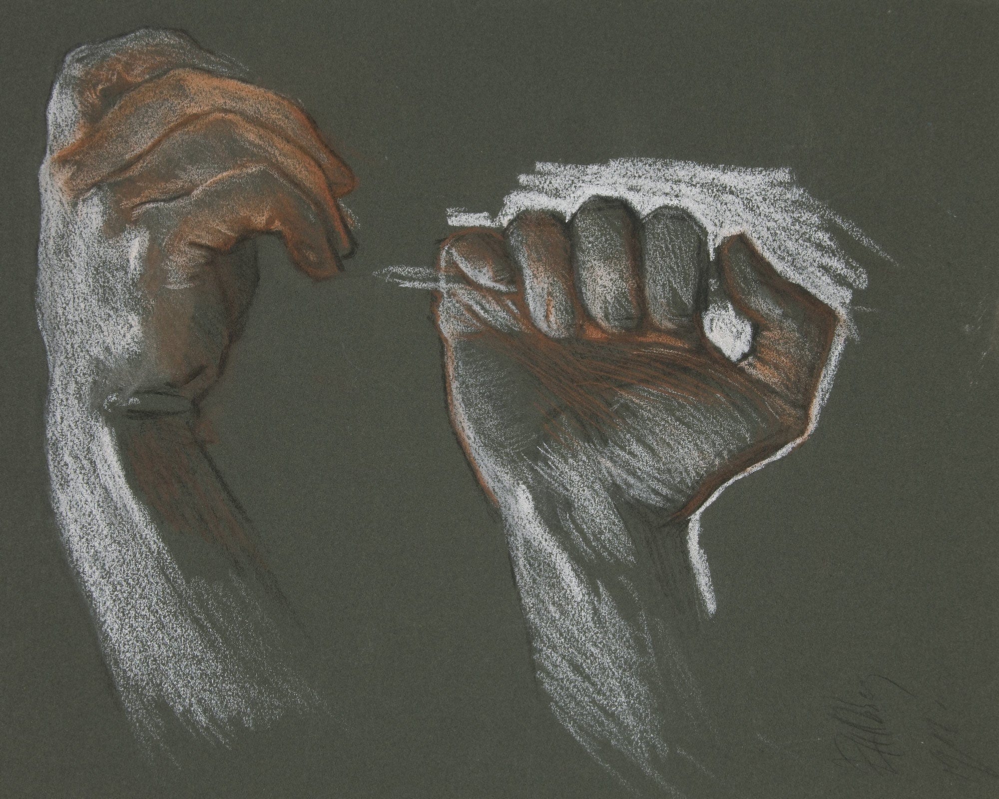 Sketch Of Two Hands by Edwin Austin Abbey