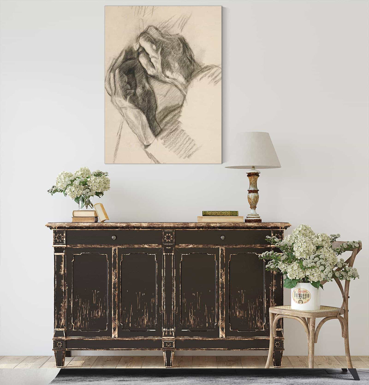 Sketch Of Two Hands by Edwin Austin Abbey