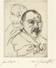 Sketch Of Two Male Heads Self Portraits by Lovis Corinth