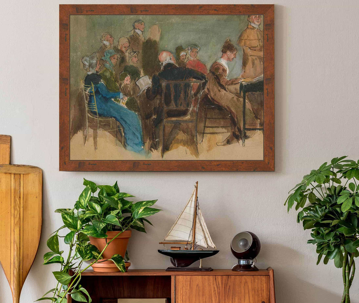 Sketch Of Women In An Interior Unidentified Illustration by Edwin Austin Abbey