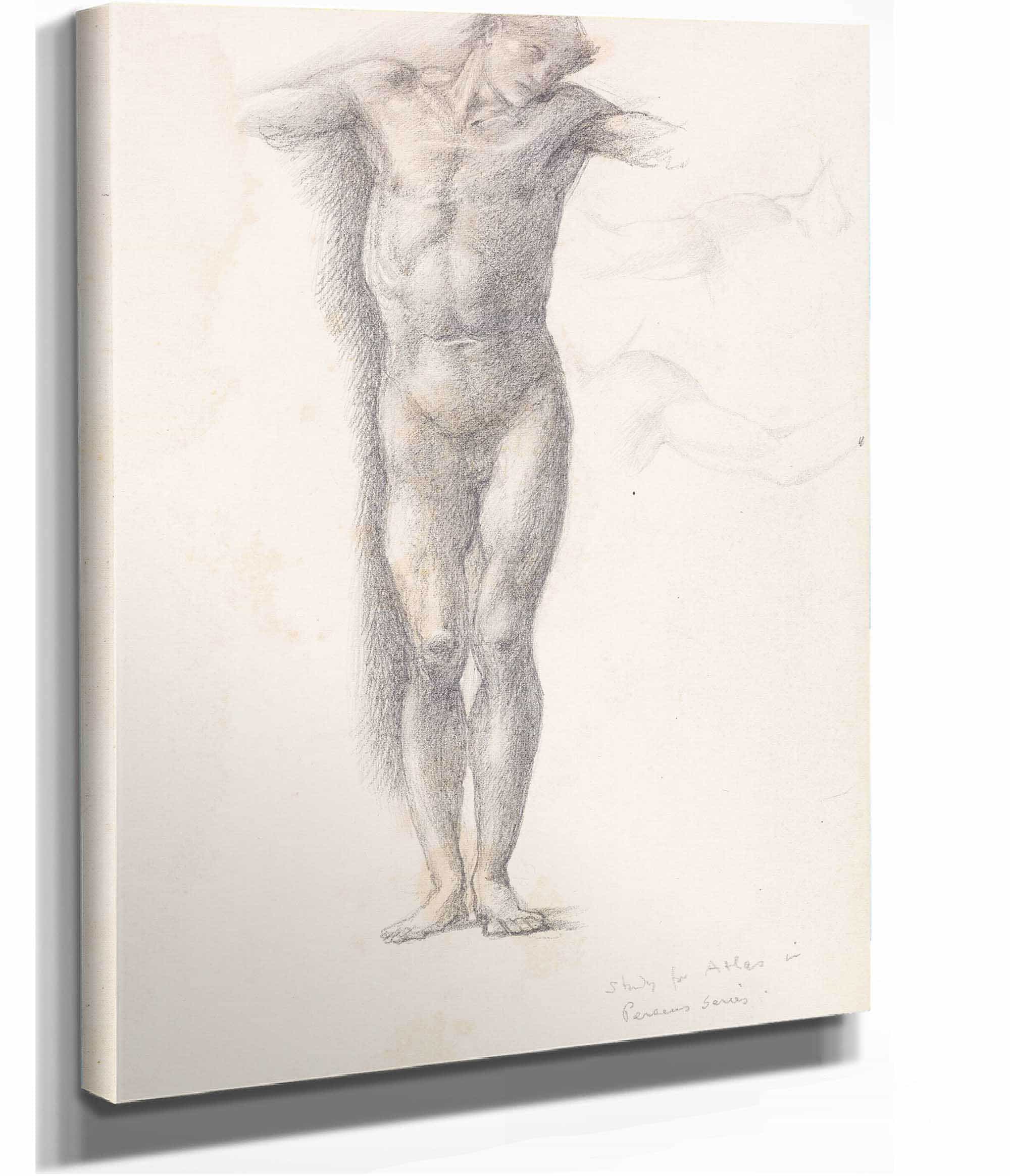 Sketchbook Study For Atlas In Atlas Turned To Stone by Sir Edward Coley Burne Jones