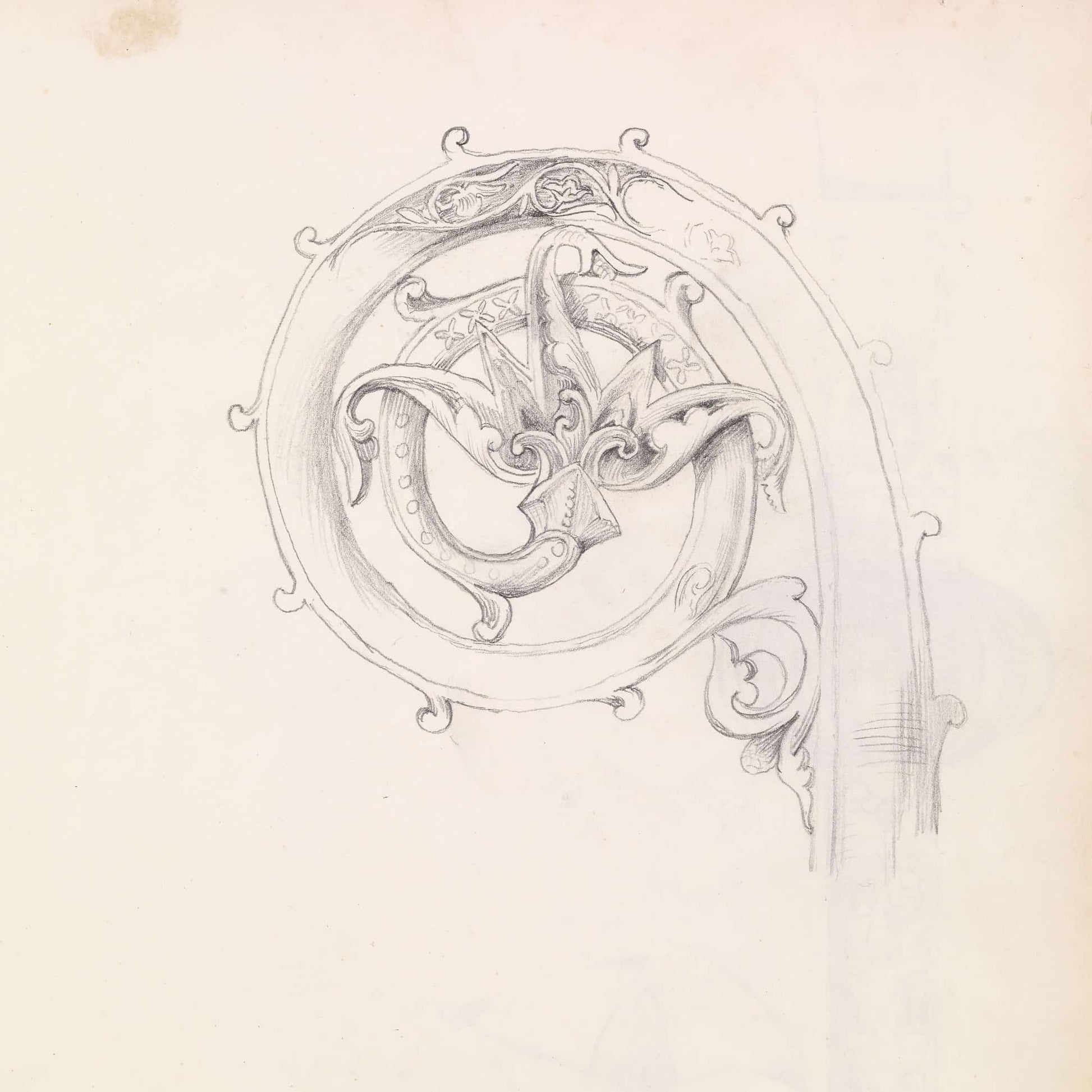 Sketchbook Study For Head Of Crozier by Sir Edward Coley Burne Jones