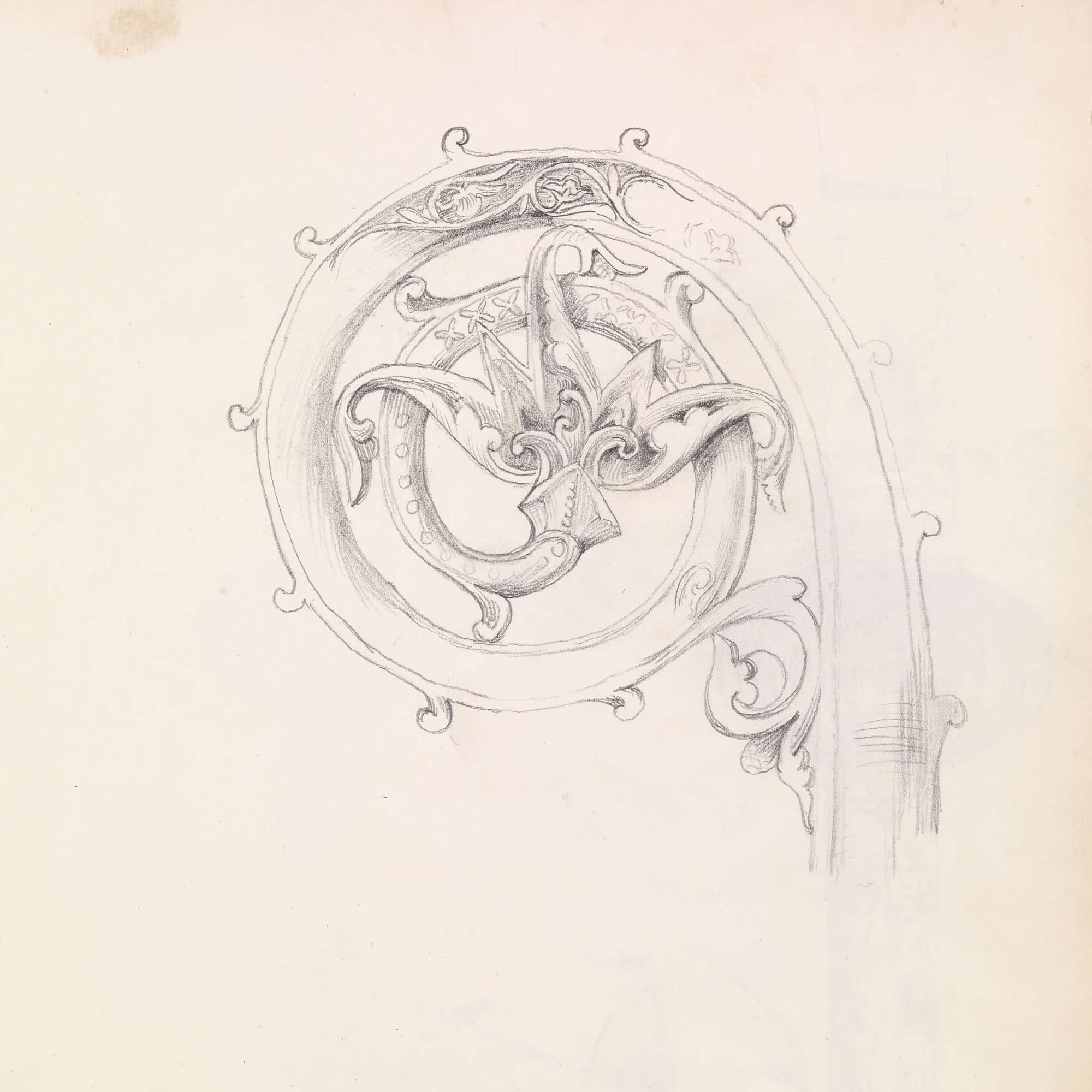 Sketchbook Study For Head Of Crozier by Sir Edward Coley Burne Jones