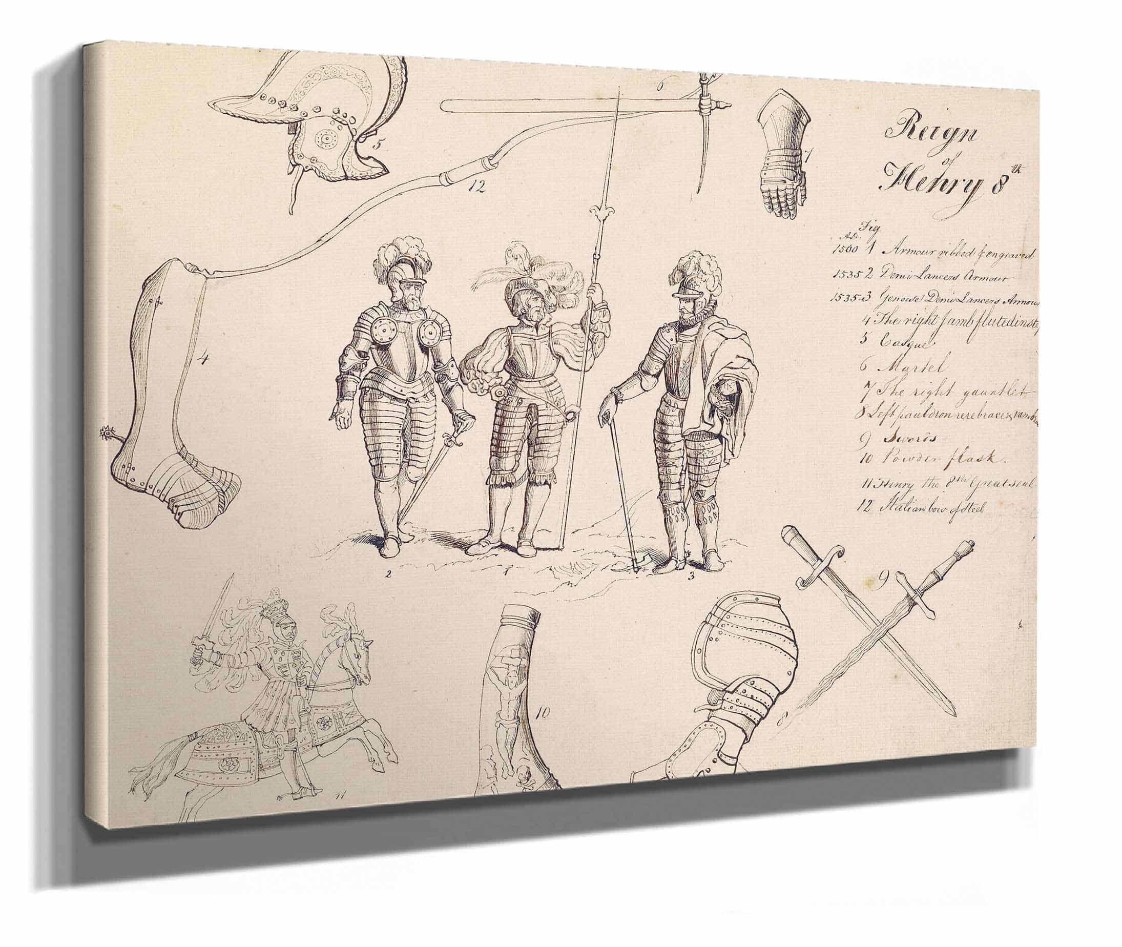 Sketches Of Armour Study For Henry Viii by Sir John Everett Millais