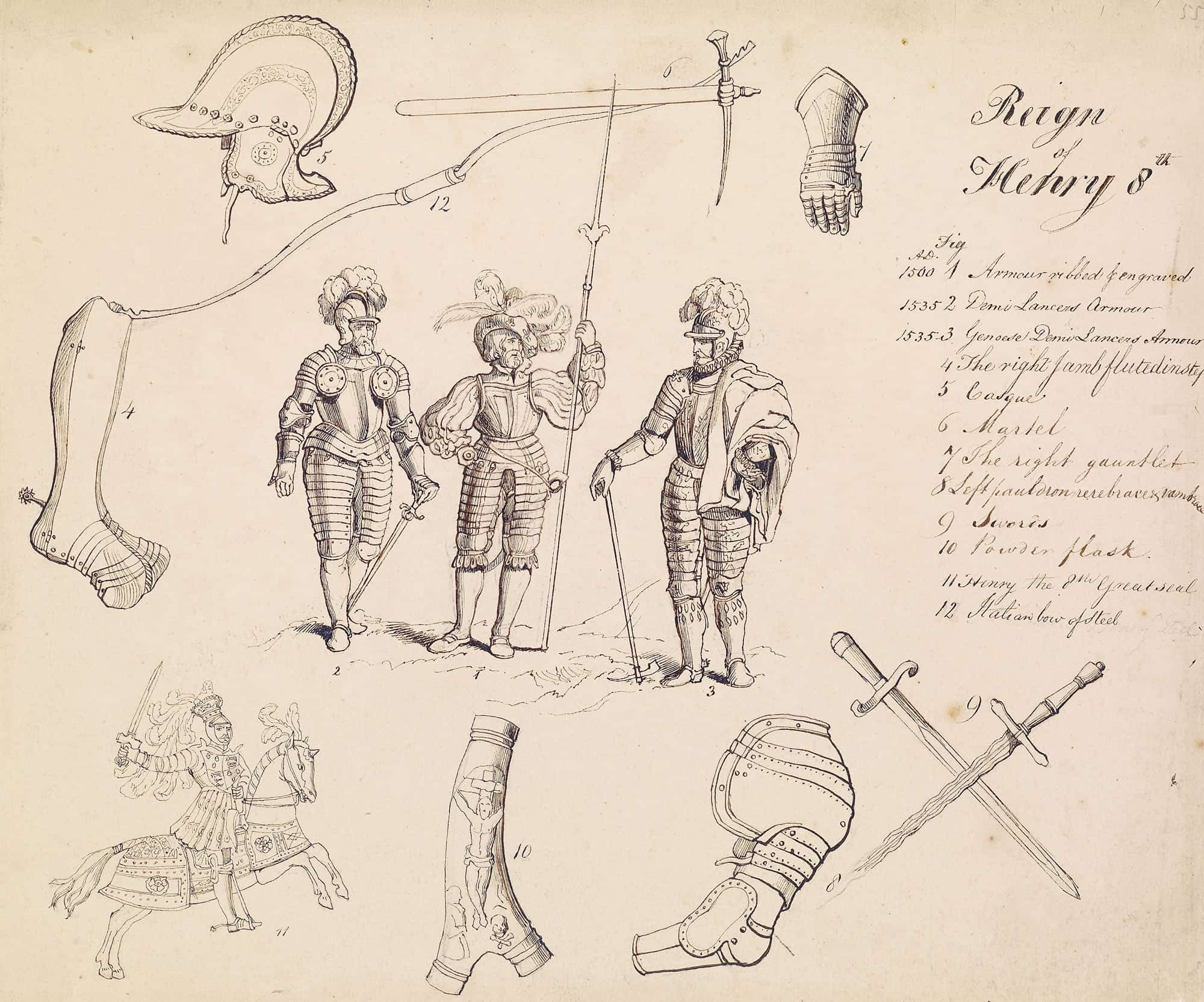 Sketches Of Armour Study For Henry Viii by Sir John Everett Millais