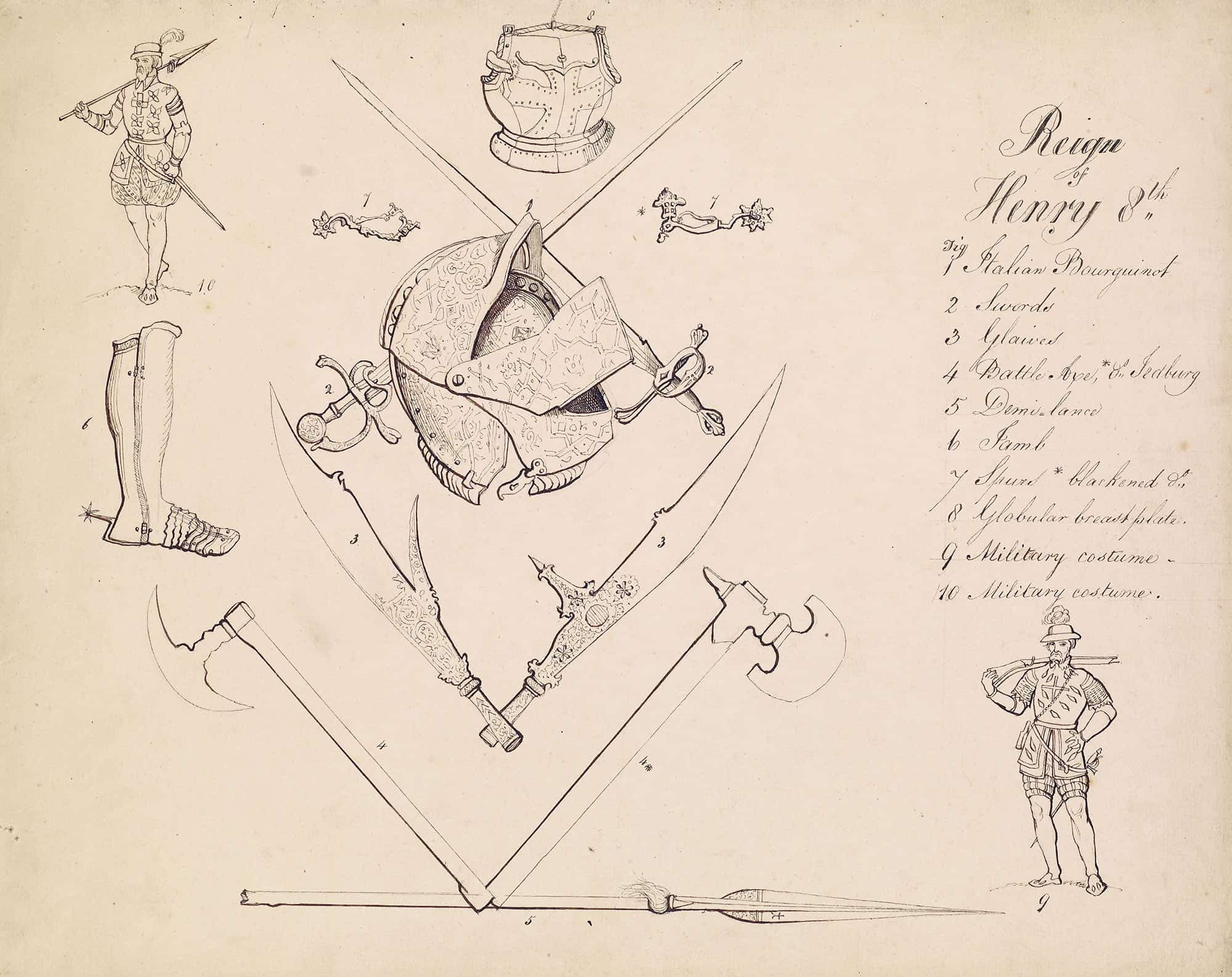 Sketches Of Armour Study For Henry Viii by Sir John Everett Millais