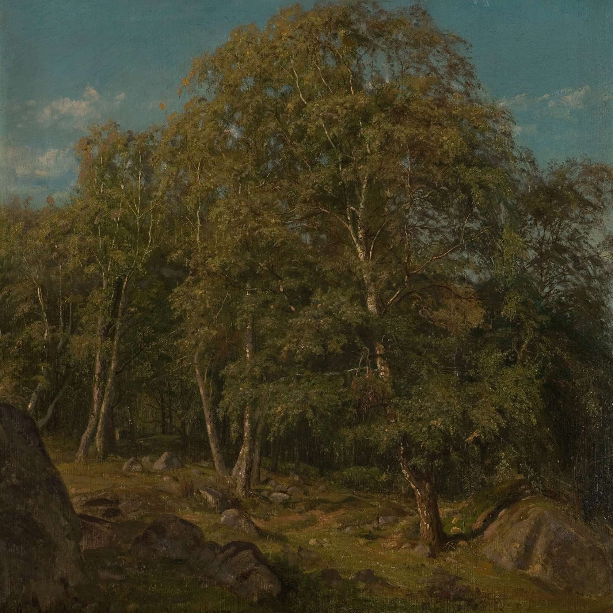 Skogparti. Skogsfjord Mandal by Amaldus Nielsen