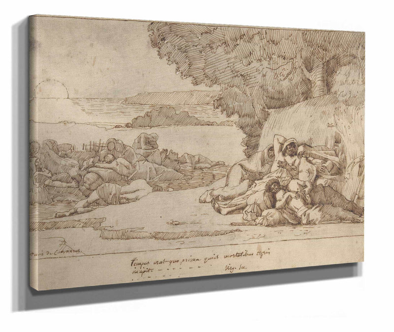 Sleep Sketch For The Painting Now In The Museum At Lille by Pierre Puvis De Chavannes