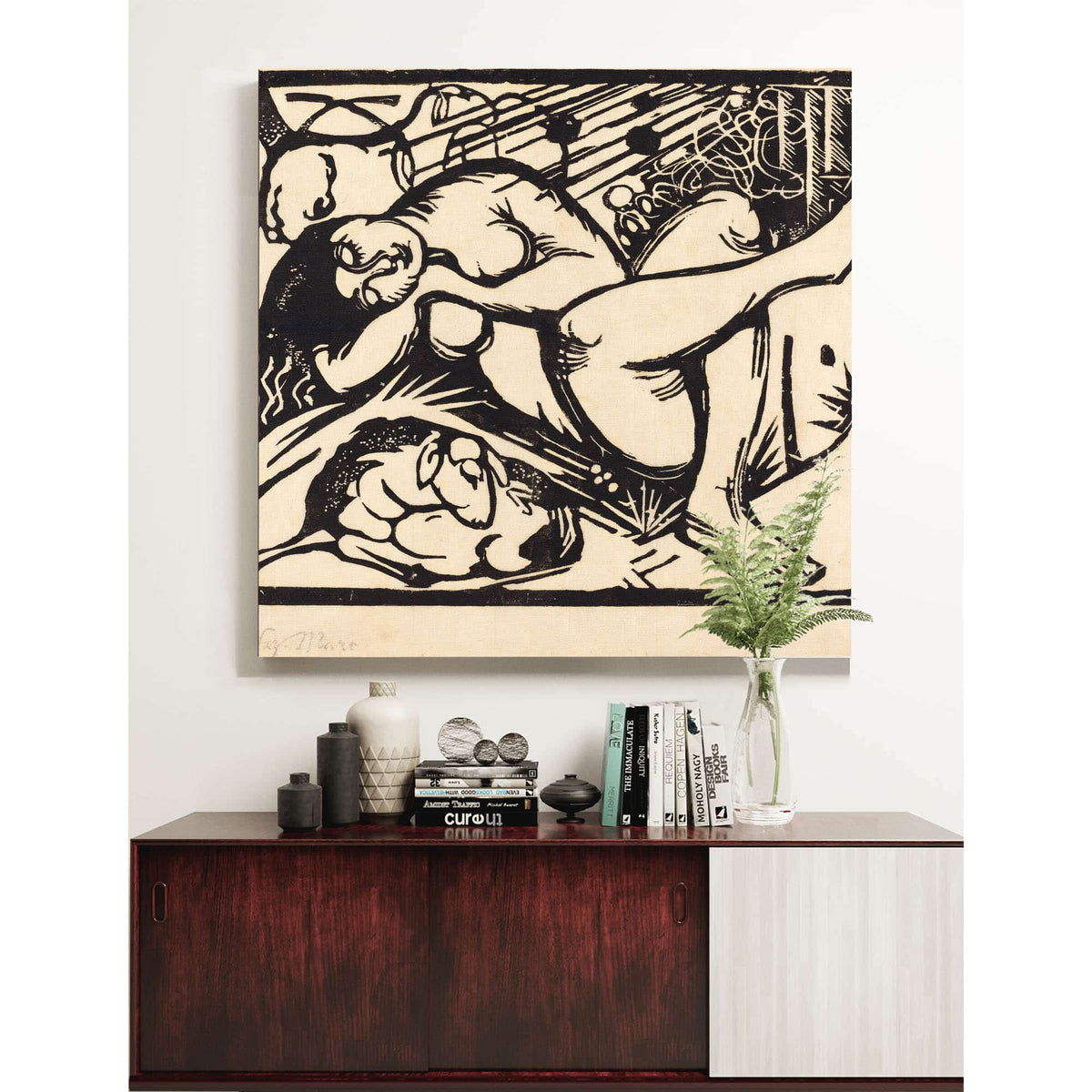 Sleeping Shepherdess Schlafende Hirtin by Franz Marc