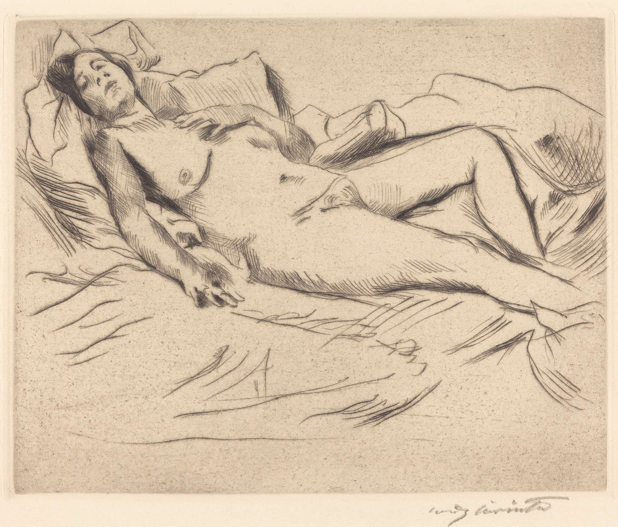 Sleeping Woman Schlafende by Lovis Corinth