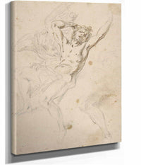 Slight Sketch Of Head And Shoulders Of Man In Lead Pencil   by Salvator Rosa