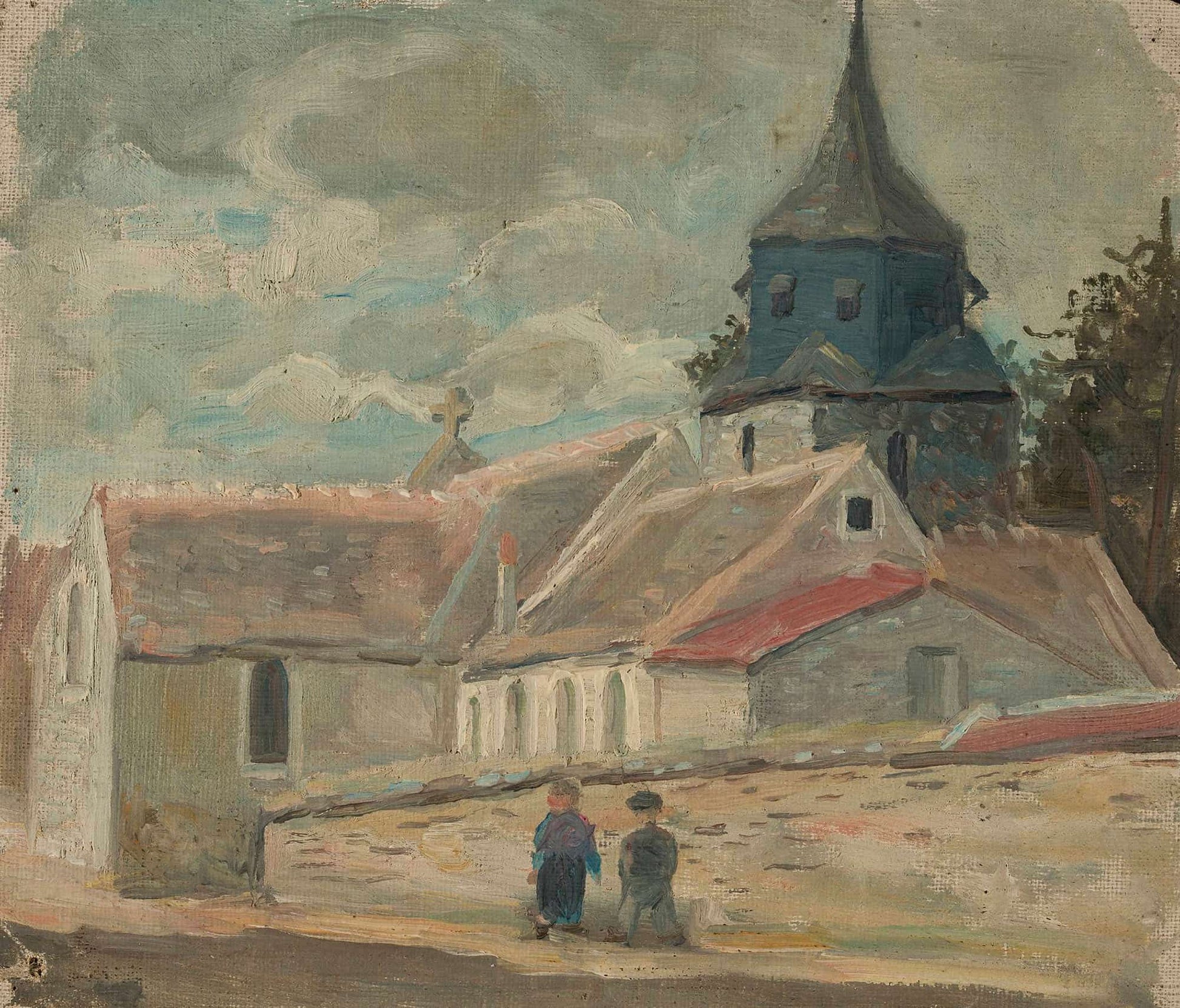 Small Village Church Breuilpont by Tadeusz Makowski