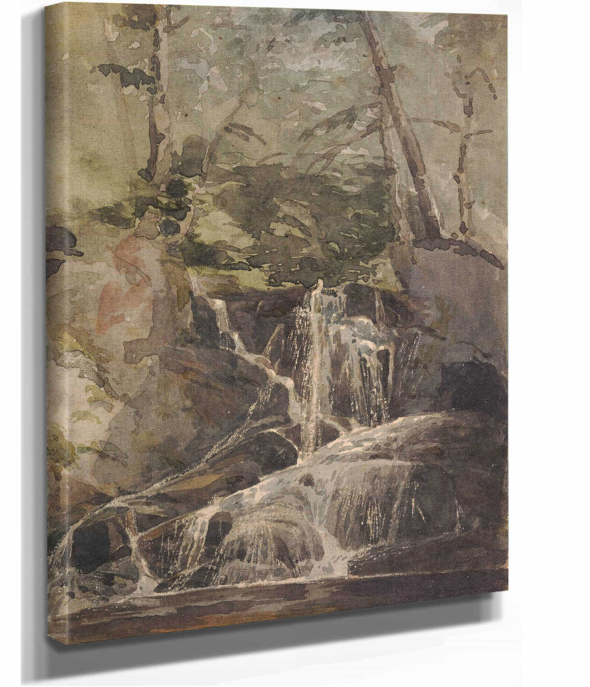 Small Waterfall In Forest by Thomas Sully