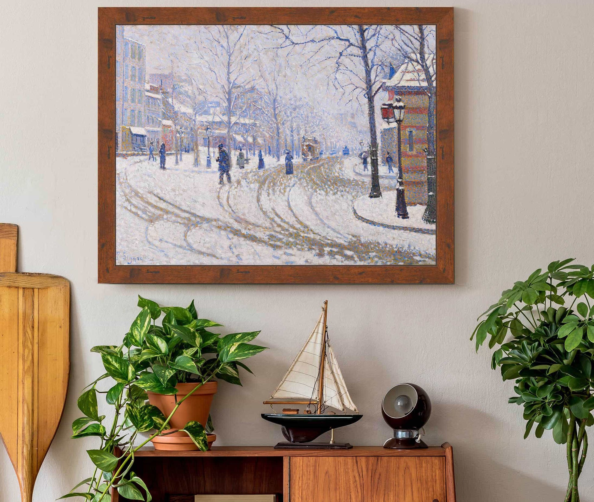 Snow Boulevard De Clichy Paris by Paul Signac