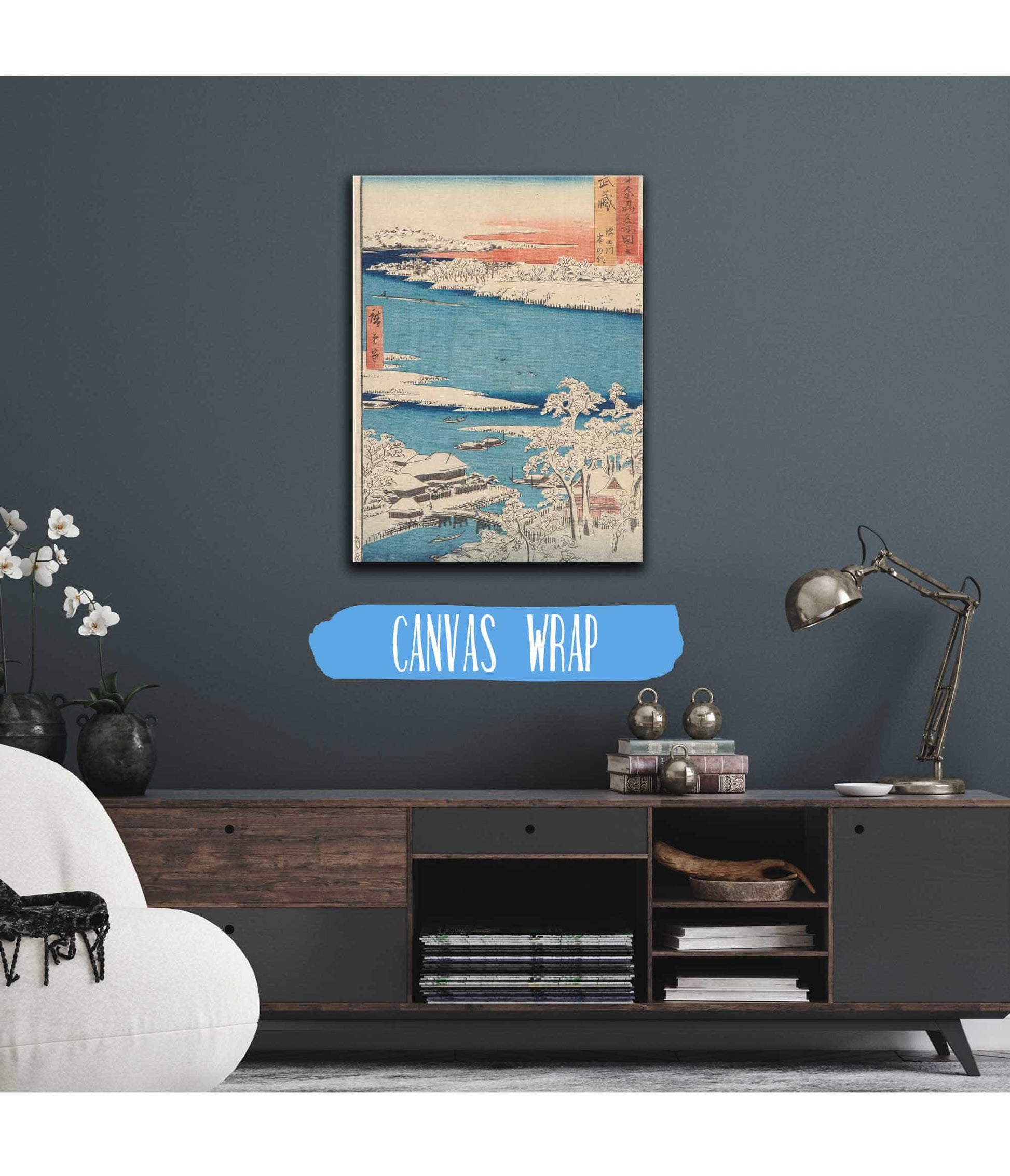 Snow Scene Islet River Shore Before by Ando Hiroshige