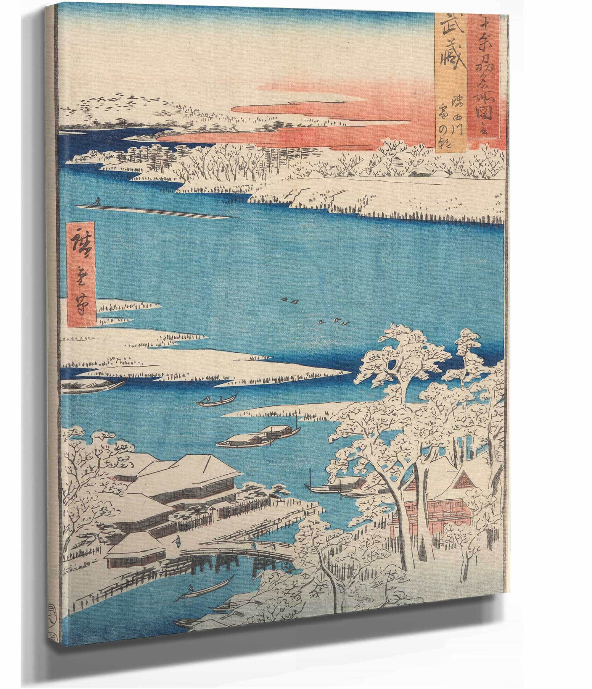 Snow Scene Islet River Shore Before by Ando Hiroshige