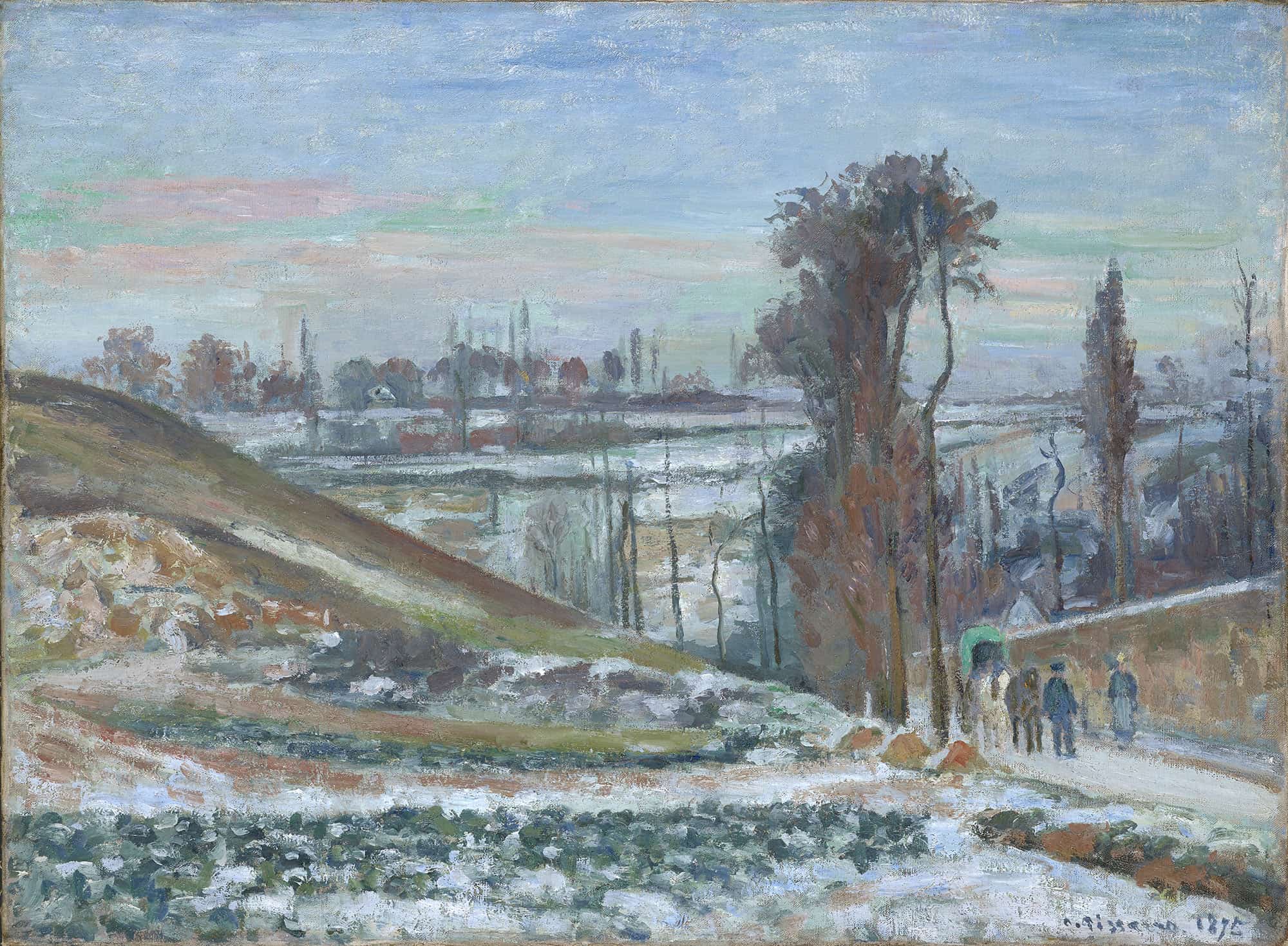 Snowy Landscape Near Lhermitage by Camille Pissarro