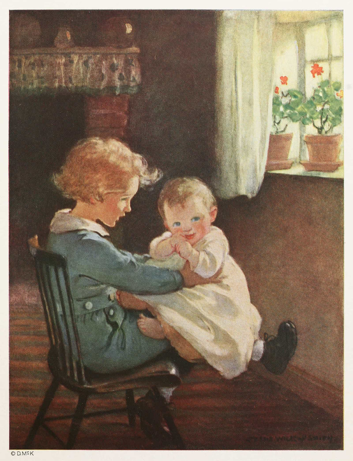 So Diamond Sat Down Again And Took The Baby In His Lap by Jessie Willcox Smith