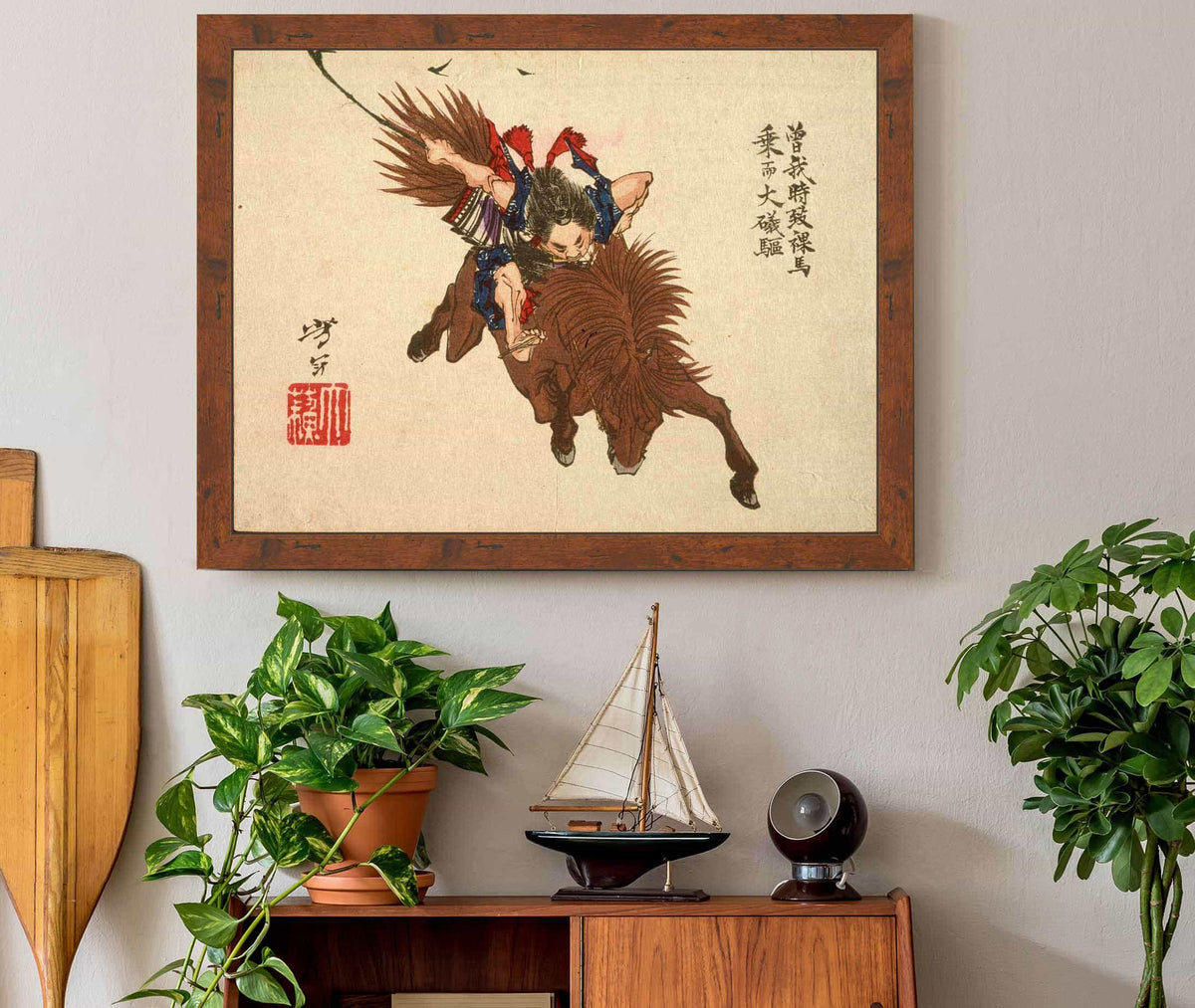 Soga No Goro Riding On Horseback To Oiso by Tsukioka Yoshitoshi