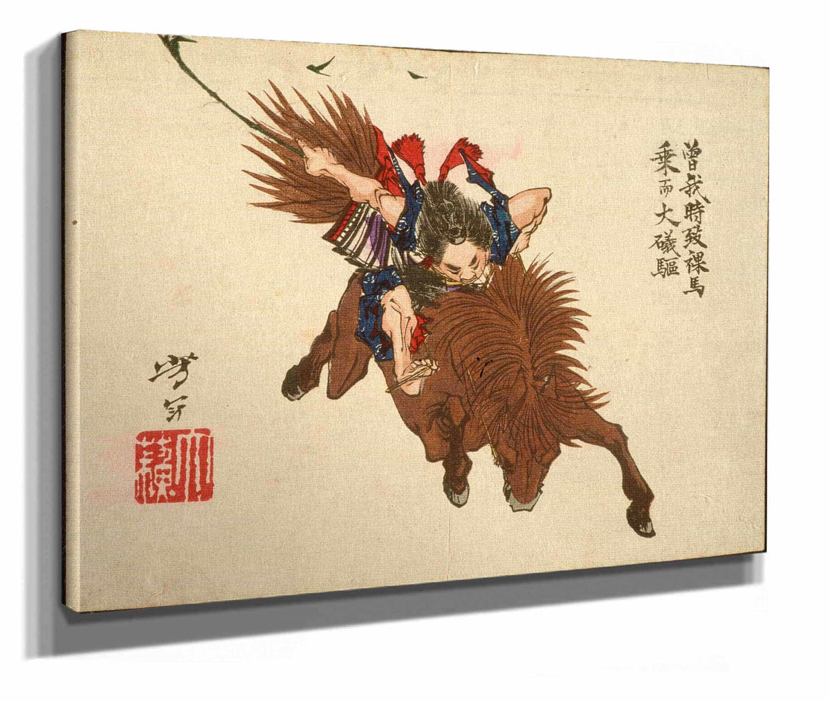 Soga No Goro Riding On Horseback To Oiso by Tsukioka Yoshitoshi