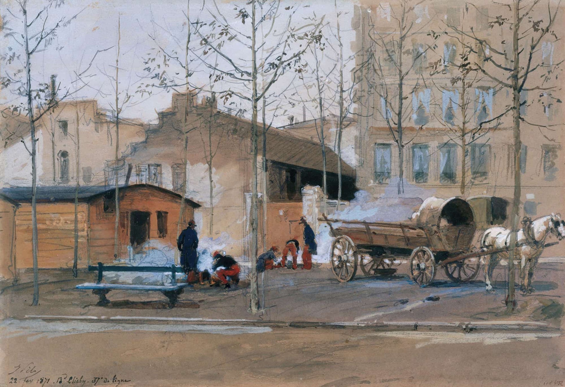 Soldats Du E De Ligne Boulevard De Clichy by Isidore Pils